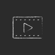 Film frame icon drawn in chalk N3