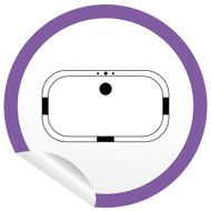 Flat bath icon on sticker for floor plan outline
