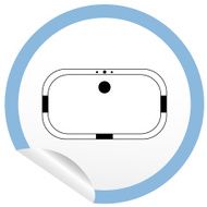 Flat bath icon on sticker for floor plan outline N3