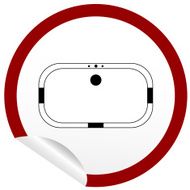 Flat bath icon on sticker for floor plan outline N4