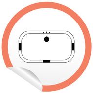 Flat bath icon on sticker for floor plan outline N5
