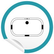 Flat bath icon on sticker for floor plan outline N6