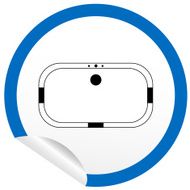 Flat bath icon on sticker for floor plan outline N7