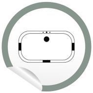 Flat bath icon on sticker for floor plan outline N8