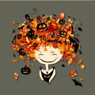 Halloween holiday design female head