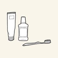 Black & white set of hygiene 2