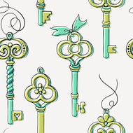 Vintage keys seamless pattern N2