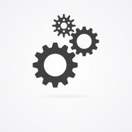 Three clockworks icon isolated on white