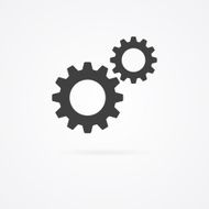 Two clockworks icon isolated on white