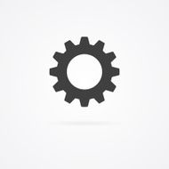 Single clockwork icon isolated on white
