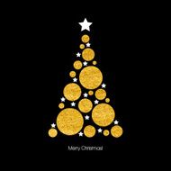 Christmas card with tree Vector illustration