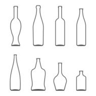 Set of Glass Bottles vector icons