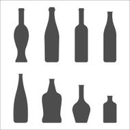 Set of Glass Bottles vector icons N2