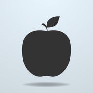 Apple with leave Vector icon