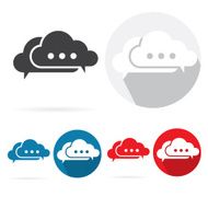 Set of speech bubble cloud shape icons