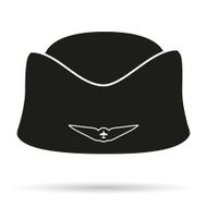 Silhouette symbol Classic Stewardess hat forage-cap of air hostess