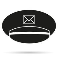 Silhouette symbol of postman's cap