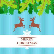 Christmas card with reindeer