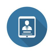 Business Profile Icon Concept Flat Design Long Shadow N2