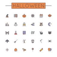 Vector Colored Halloween Line Icons