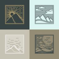 Vector mountains icon N3