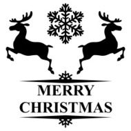 Christmas symbol reindeers and snowflakes