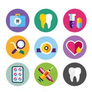 Medicine vector icons set Doctors tools for health care N2
