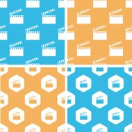 Clapperboard pattern set colored N2