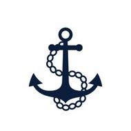 Old anchor with chains Vector illustration