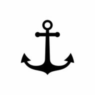 Anchor Black icon Vector illustration