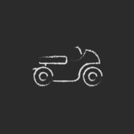 Motorcycle icon drawn in chalk N2