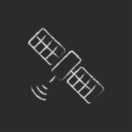 Satellite icon drawn in chalk