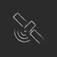 Satellite icon drawn in chalk N2