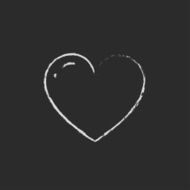 Heart icon drawn in chalk N4