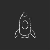 Rocket icon drawn in chalk