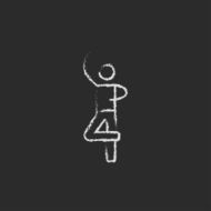 Male dancer icon drawn in chalk N2