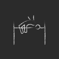 High jump icon drawn in chalk N2