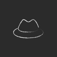 Classic hat icon drawn in chalk N2