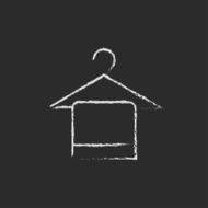 Towel on hanger icon drawn in chalk N3