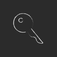 Key for house icon drawn in chalk N3