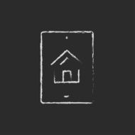 Property search on mobile device icon drawn in chalk N2