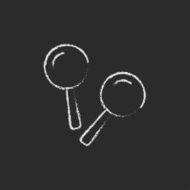 Maracas icon drawn in chalk N2
