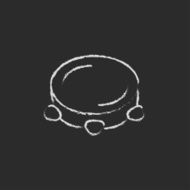 Tambourine icon drawn in chalk N2