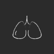 Lungs icon drawn in chalk N2
