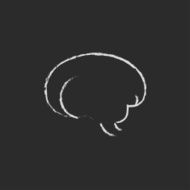 Brain icon drawn in chalk N2