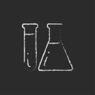Test tubes icon drawn in chalk