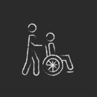 Nursing care icon drawn in chalk