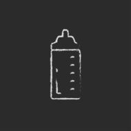 Feeding bottle icon drawn in chalk N2