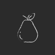 Pear icon drawn in chalk N2