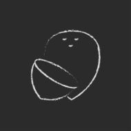Coconut icon drawn in chalk N2